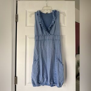 Blanco by Nature Blue Tank Ruffle Dress size medium spring summer western boho